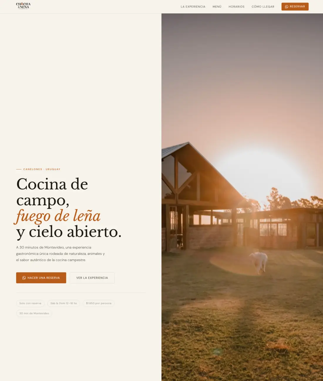 Web de Chocha y Nena: cocina de campo a fuego de leña