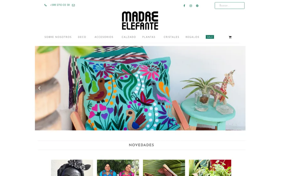 Web de Madre Elefante: tienda de mates y materas artesanales